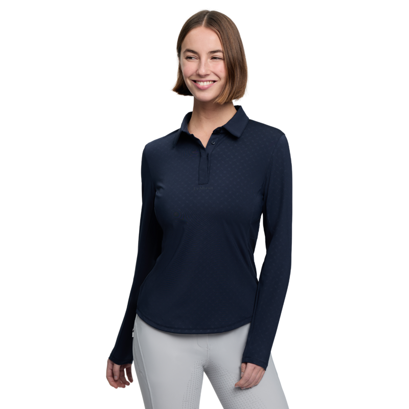 LeMieux Sarah Shirt Base Layer - Patterned Navy-1
