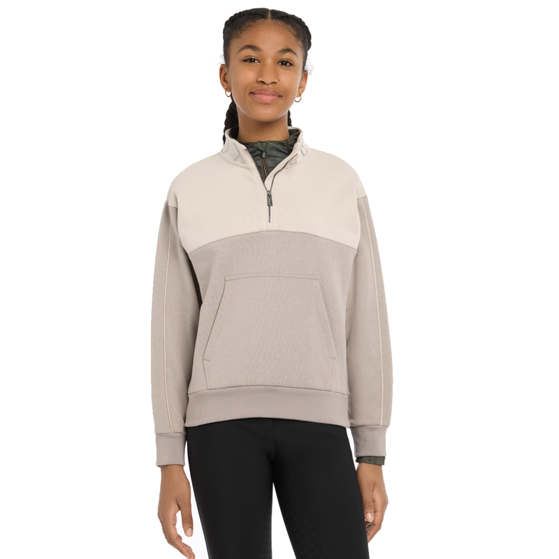 LeMieux Young Rider Kate Quarter Zip Sweat - Ash/Stone-3