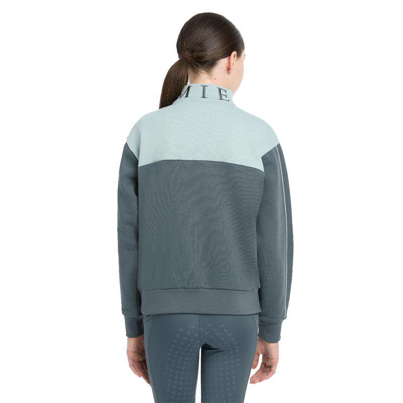 LeMieux Young Rider Kate Quarter Zip Sweat - Petrol/Glacier-4