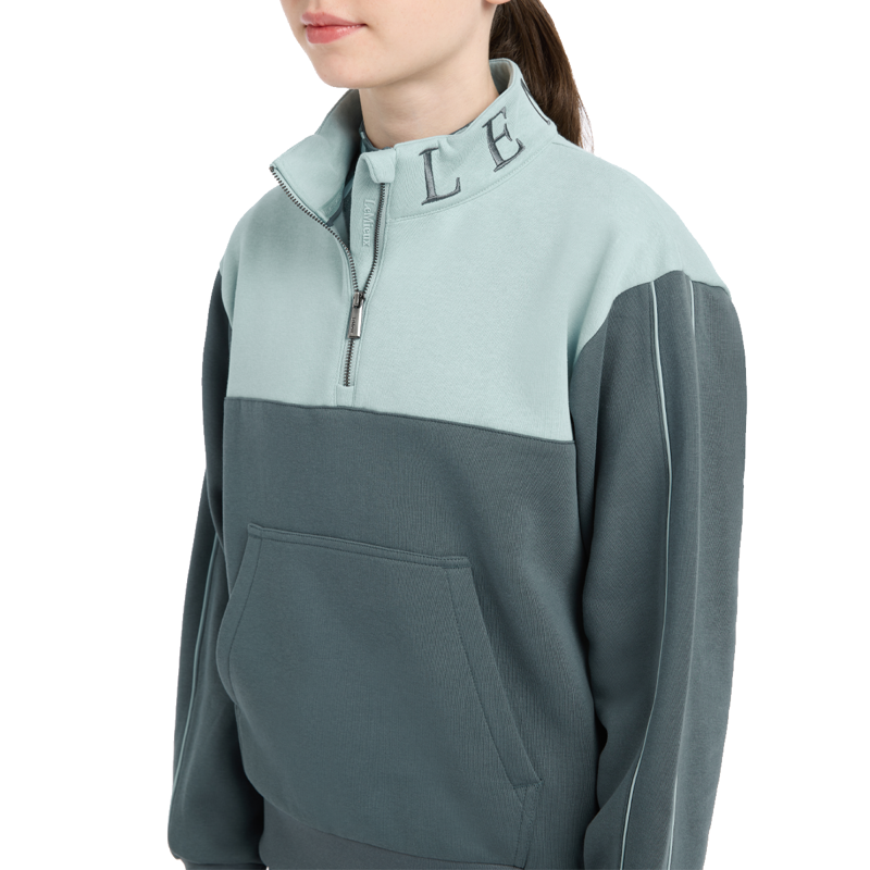 LeMieux Young Rider Kate Quarter Zip Sweat - Petrol/Glacier-5
