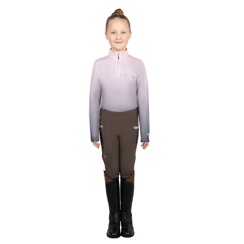 Little Rider Lucky Pony Riding Tights - Grey/Pink
