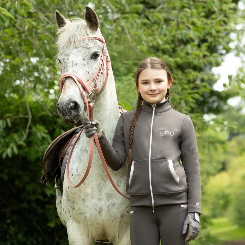 Little Rider Lucky Pony Zip Jacket - Grey/Pink-3