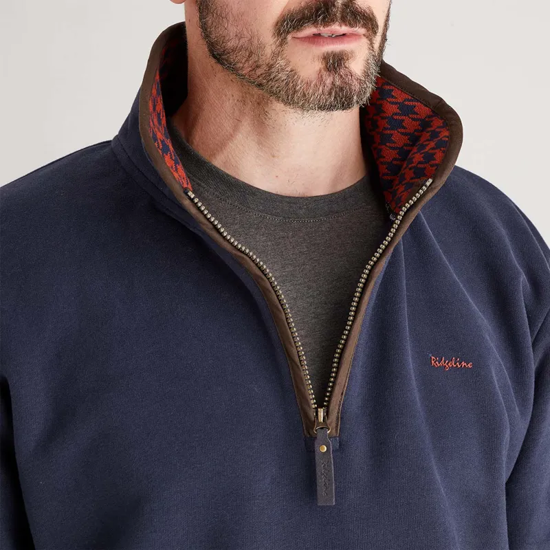 Ridgeline Men's Brancaster 1/4 Zip Top - Navy-6