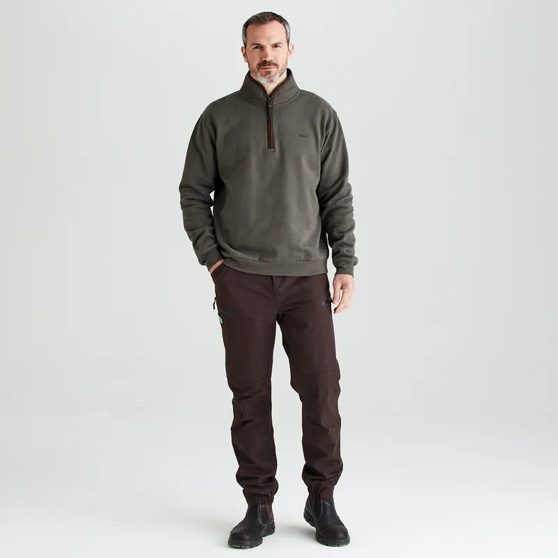 Ridgeline Men's Brancaster 1/4 Zip Top - Moss-3