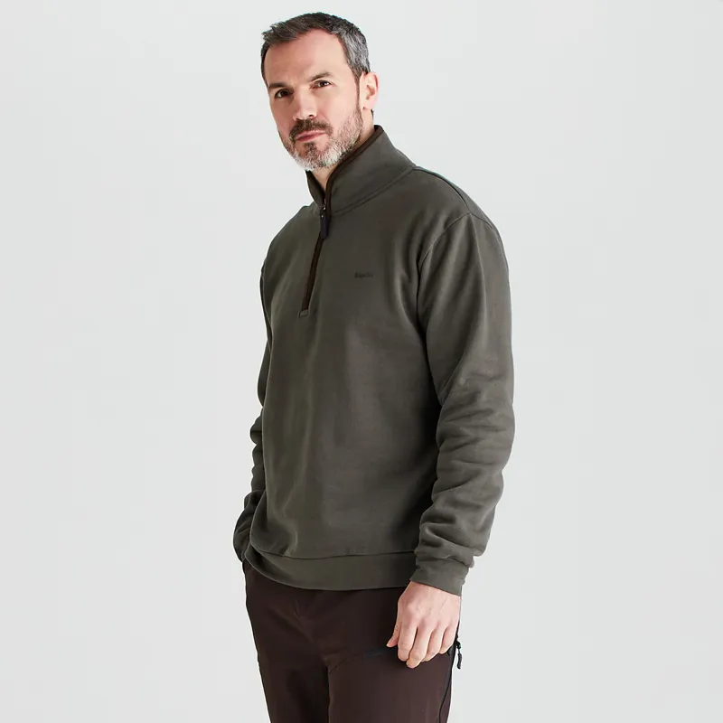 Ridgeline Men's Brancaster 1/4 Zip Top - Moss-2