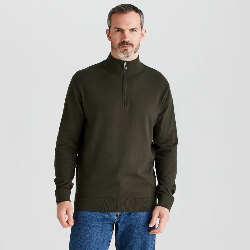 Ridgeline Men's Hartland 1/4 Zip Knit - Deep Forest
