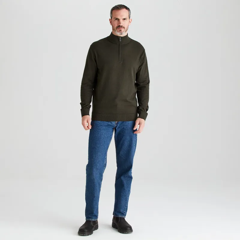 Ridgeline Men's Hartland 1/4 Zip Knit - Deep Forest-3