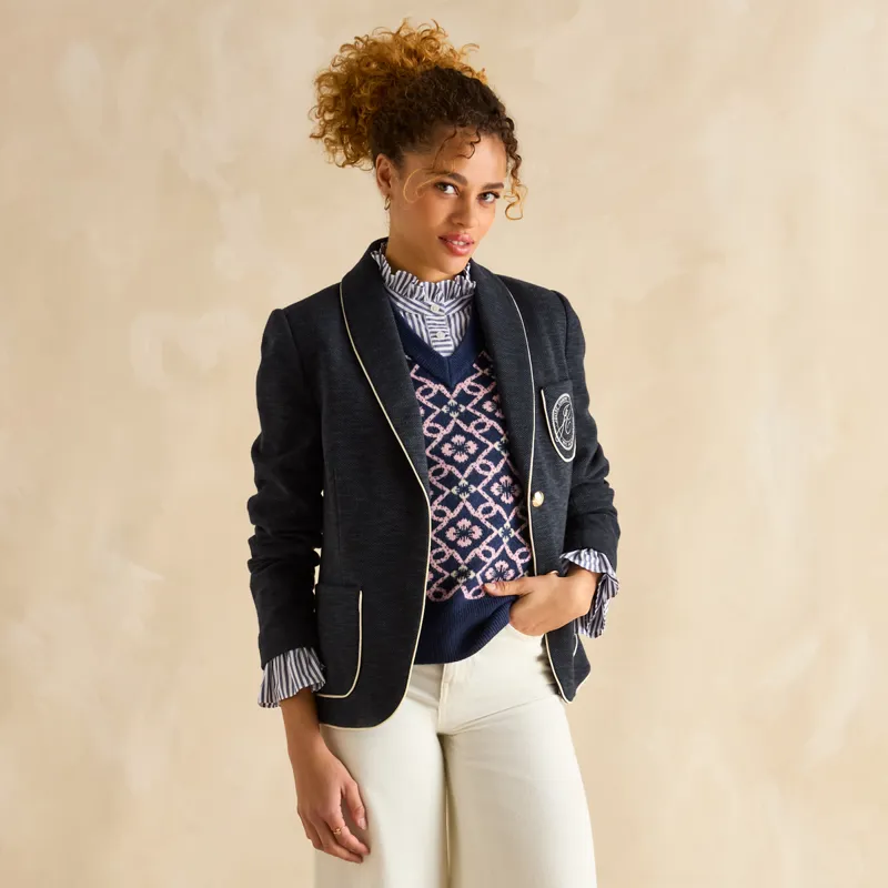 Joules Ladies Meredith V-Neck Knitted Vest - Navy-6