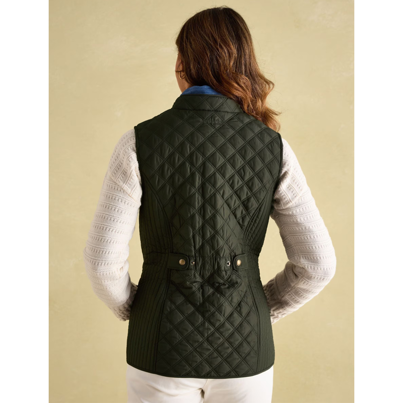 Joules Ladies Minx Showerproof Diamond Quilted Gilet - Rosemary Green-2