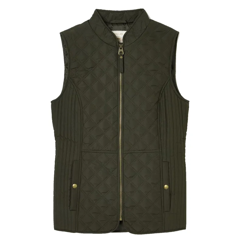 Joules Ladies Minx Showerproof Diamond Quilted Gilet - Rosemary Green