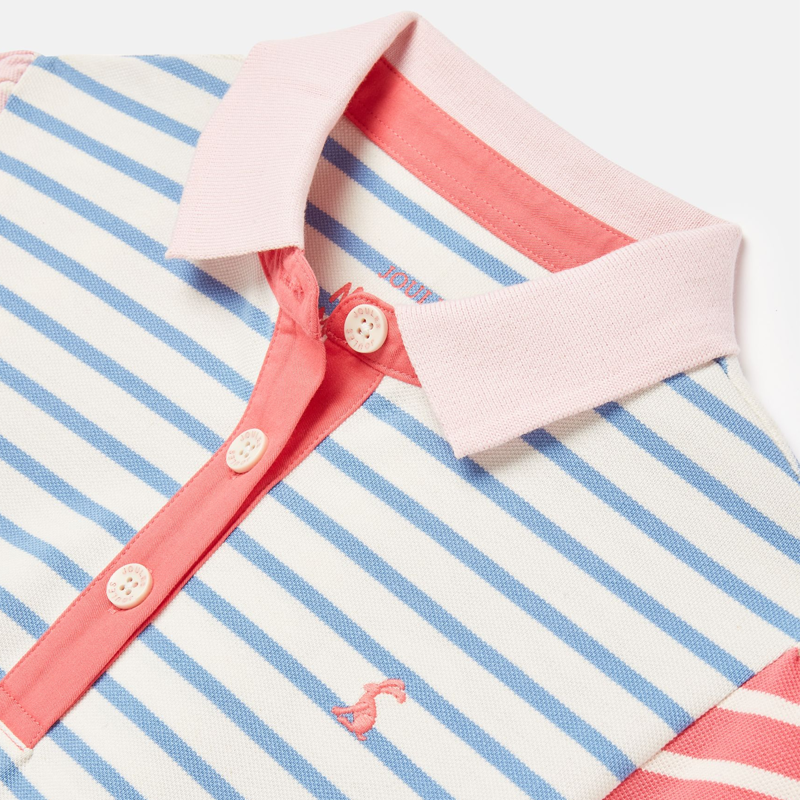 Joules Girls' Morgan Polo Shirt - Blue Stripe-2