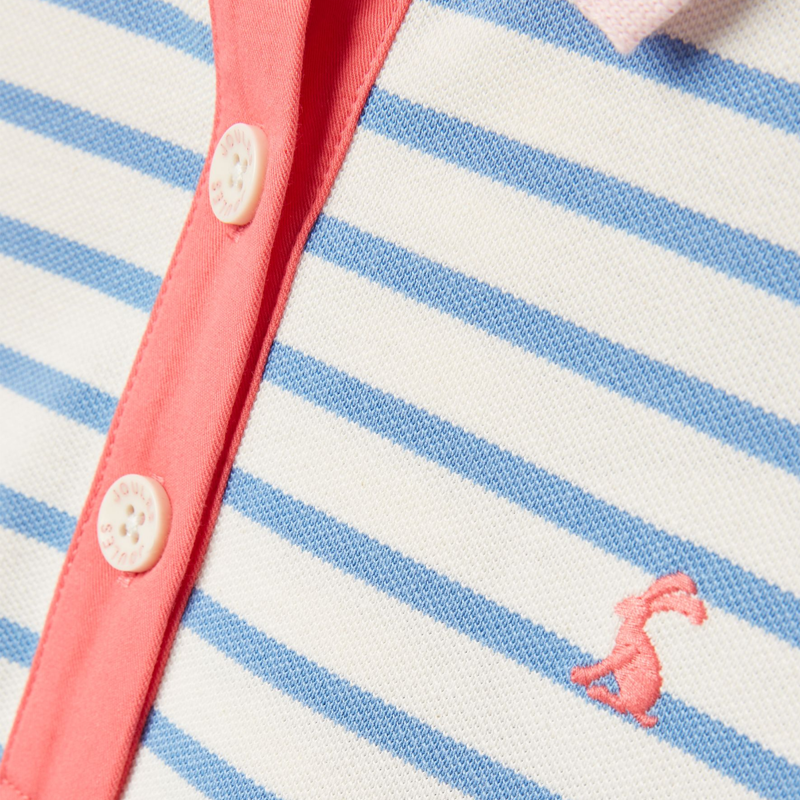 Joules Girls' Morgan Polo Shirt - Blue Stripe-3