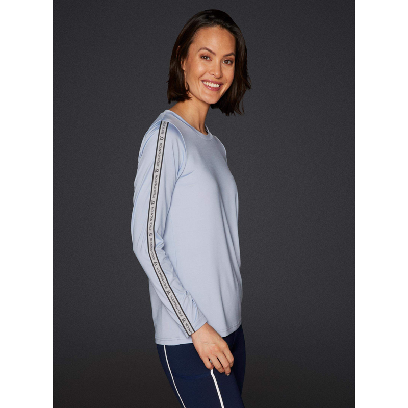 Mountain Horse Ladies Active Stripe Long Sleeve Tech Top - Blue-2