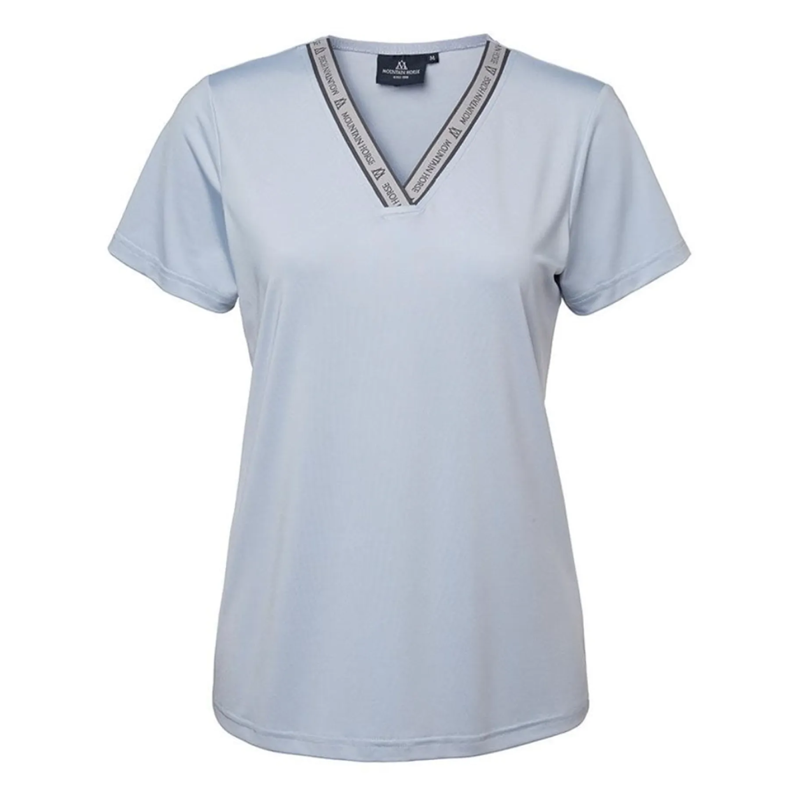 Mountain Horse Ladies Active Stripe Tech Tee - Blue