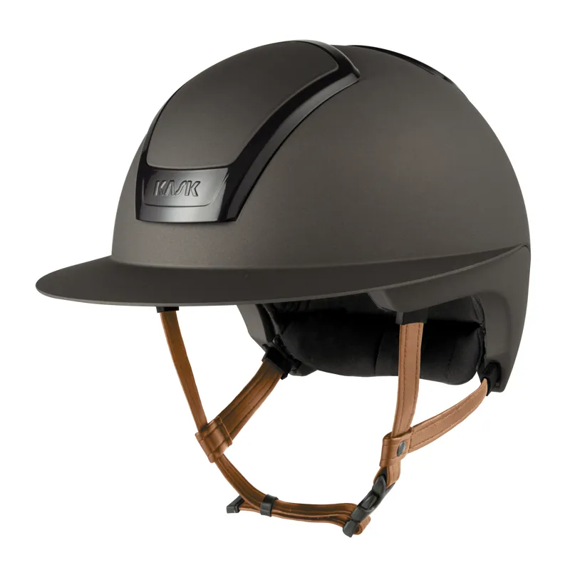 Kask Nemesi Metal Wide Peak Riding Hat - Ash Brown-1