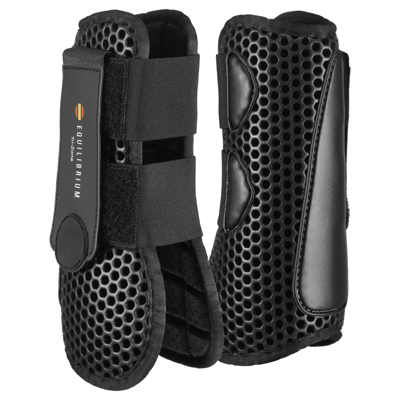 Equilibrium Tri-Zone Open Fronted Tendon Boots - Black-1