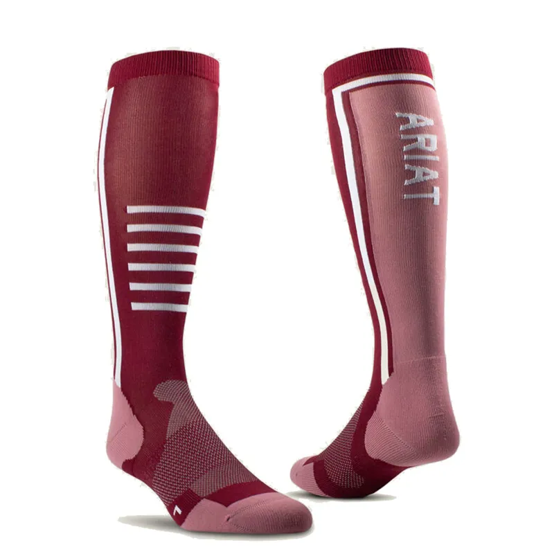  AriatTEK Slimline Performance Socks - Tawny Port/Twilight Mauve