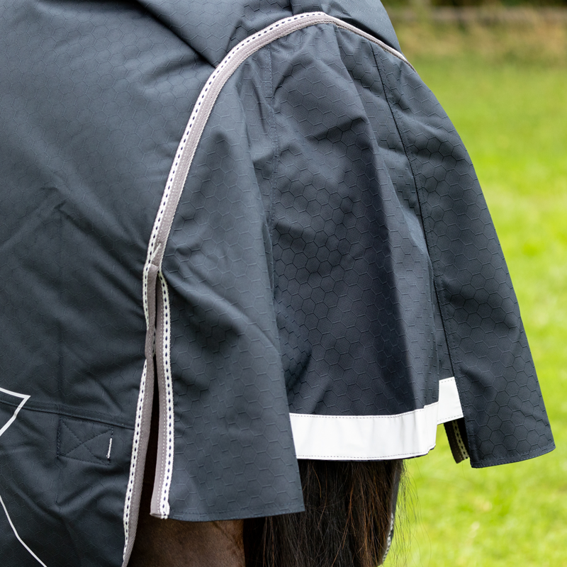 Hy DefenceX Shield 50g Turnout Rug with Detachable Neck - Navy-3