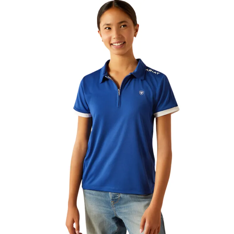 Ariat Youth Bandera 1/4 Zip Polo - Sodalite Blue