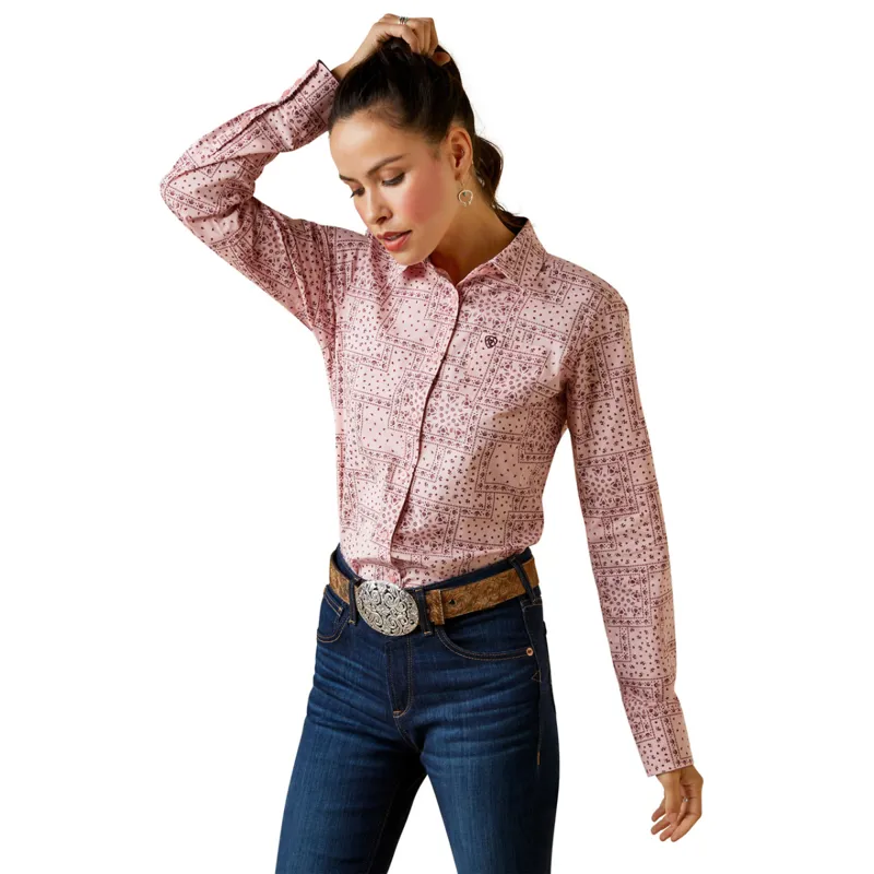 Ariat Women's Kirby Stretch Shirt - Coral Blush Paisley