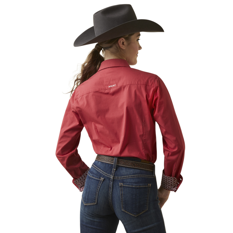 Ariat Women's Kirby Stretch Shirt - Cardinal Dot-1