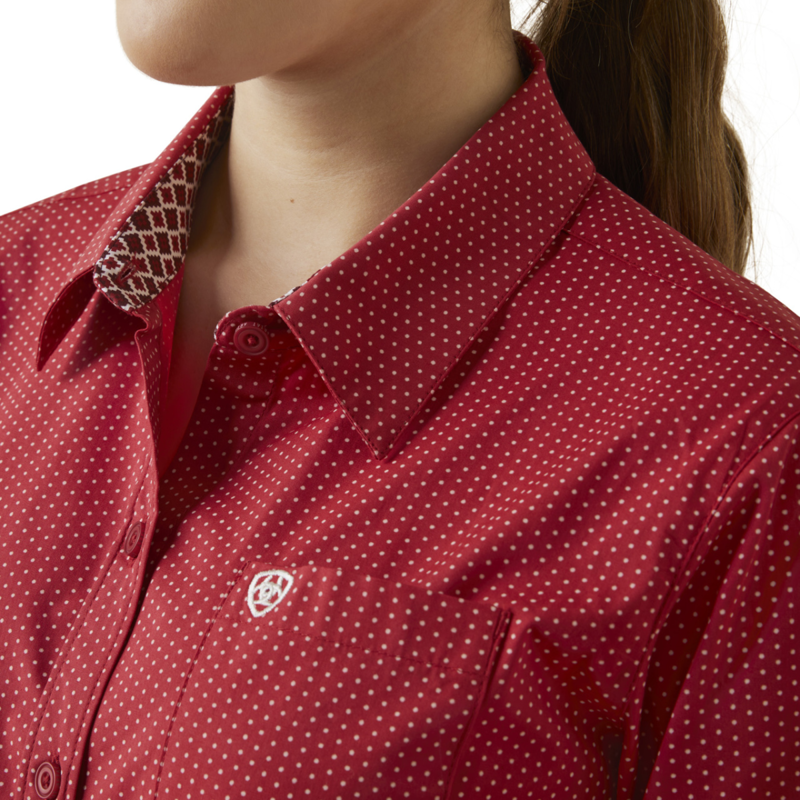 Ariat Women's Kirby Stretch Shirt - Cardinal Dot-2