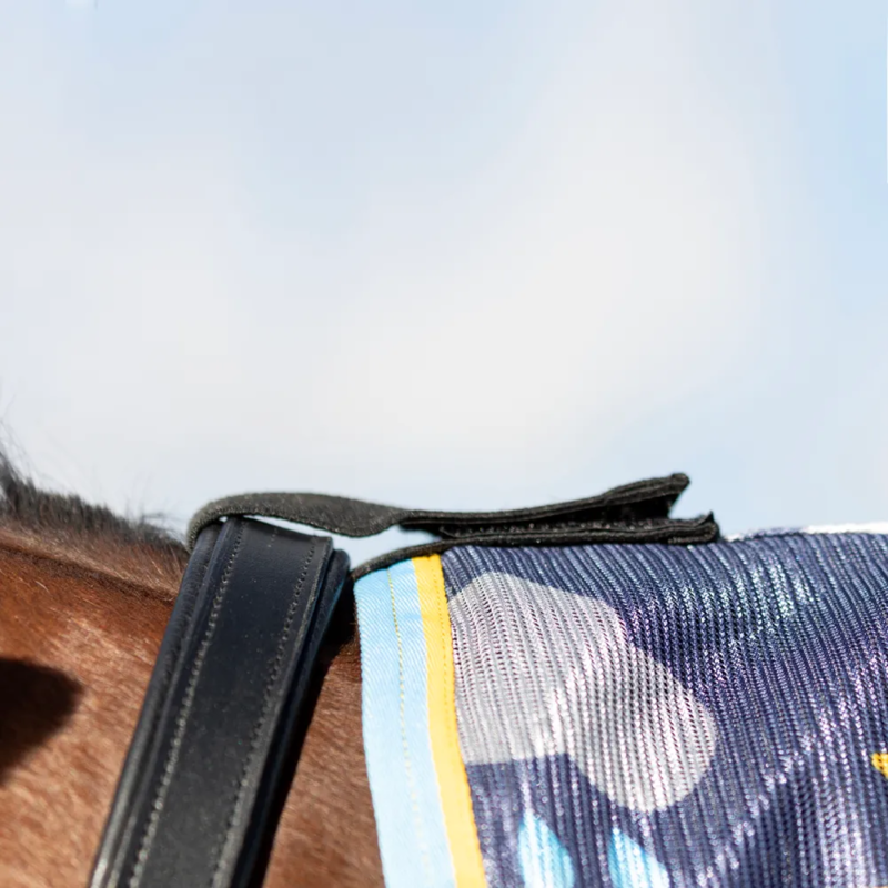 Hy StormX Original Come Rain or Shine Combi Fly Rug - Navy/Blue/Yellow-4