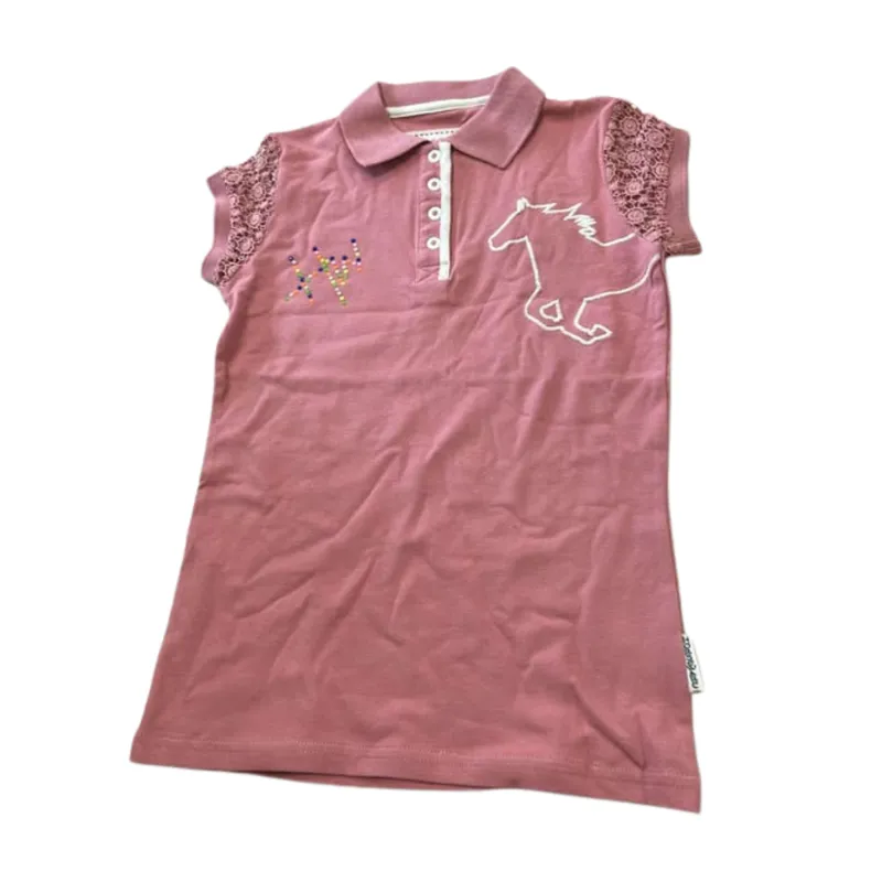 Horseware Girls Pique Polo Shirt - Rosette Pink