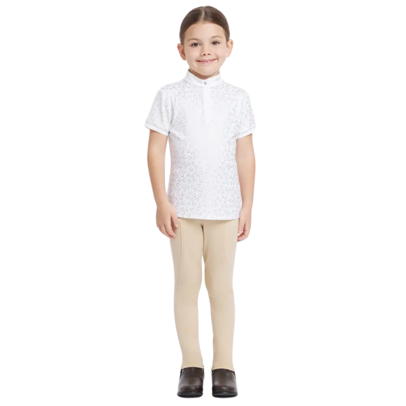 LeMieux Mini Bella Show Shirt -  White/Horseshoes-3