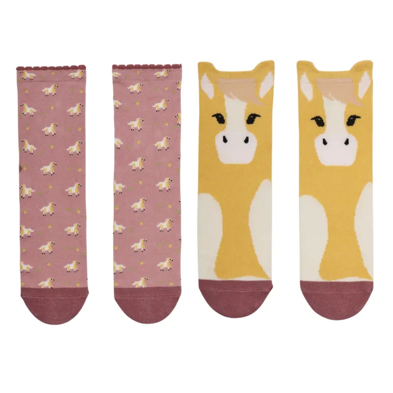 LeMieux Mini Character Socks 2 Pack - Lemon