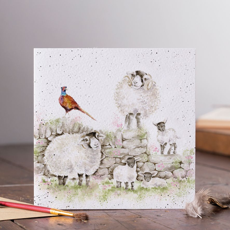 Wrendale Designs 'Green Pastures' Sheep Card-1