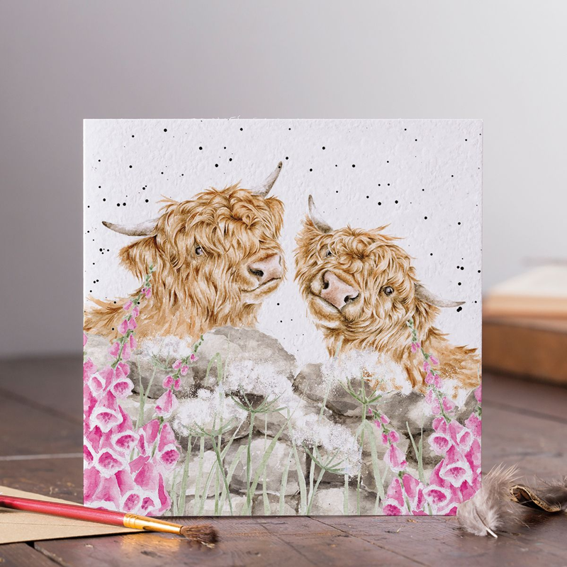 Wrendale Designs 'Just For Moo' Highland Cow Card-1