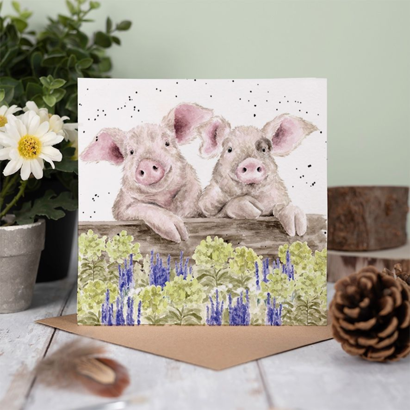 Wrendale Designs 'Nosy Neigh-boars' Pig Card-1