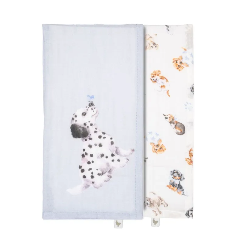 Wrendale Designs 'Little Paws' Dog Muslin Gift Set