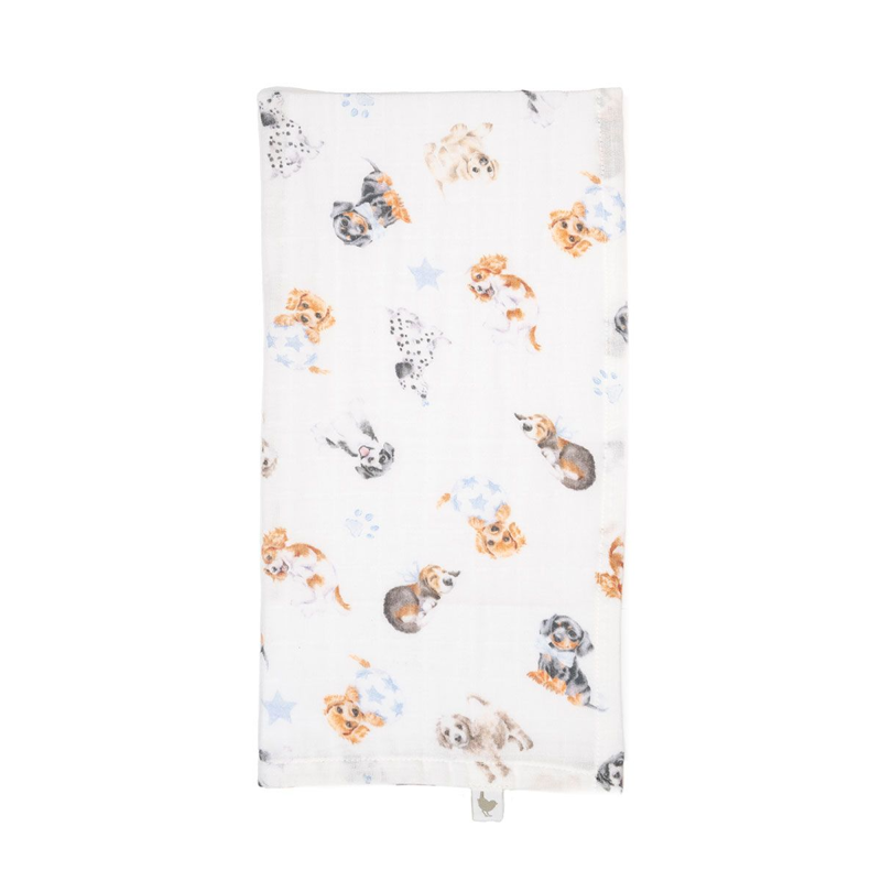 Wrendale Designs 'Little Paws' Dog Muslin Gift Set-3