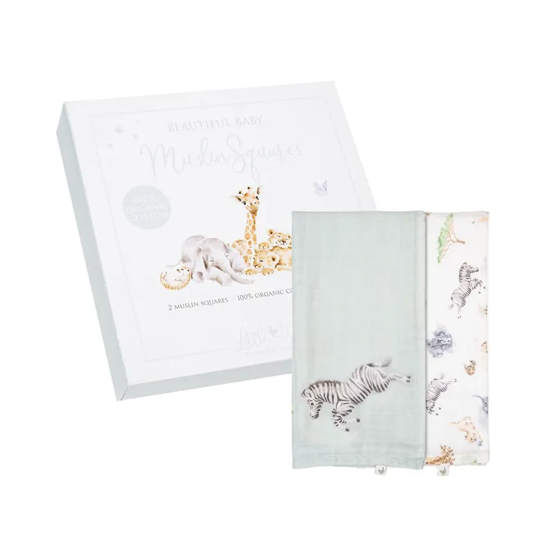 Wrendale Designs 'Little Savannah' African Animal Muslin Gift Set-1