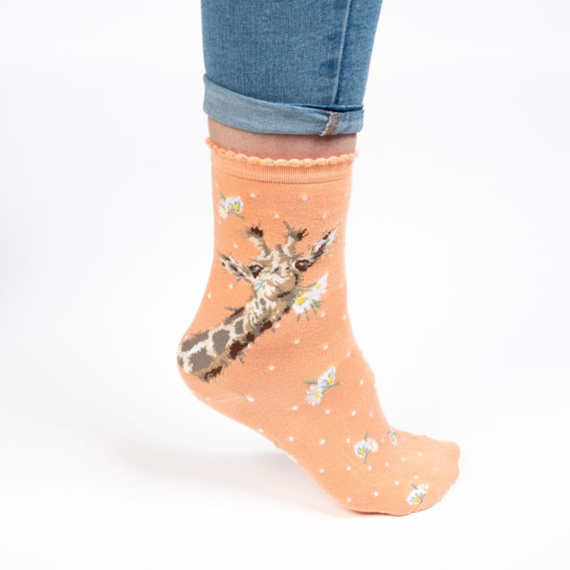 Wrendale Designs 'Flowers' Giraffe Socks-2