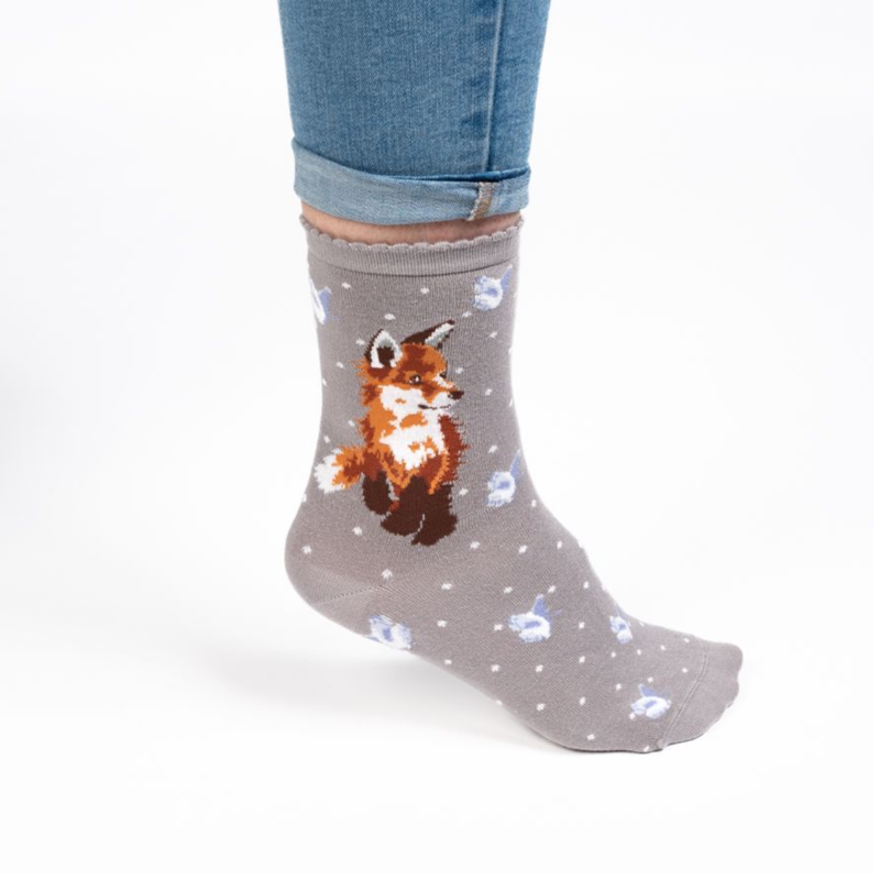 Wrendale Designs 'Born To Be Wild' Fox Socks-2
