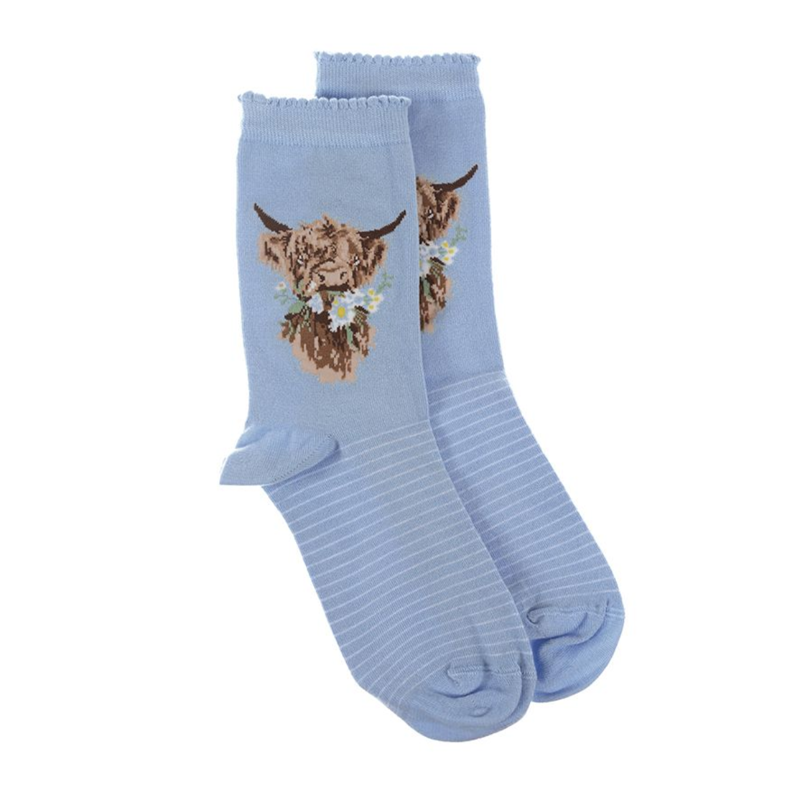 Wrendale Designs 'Daisy Coo' Highland Cow Socks-1