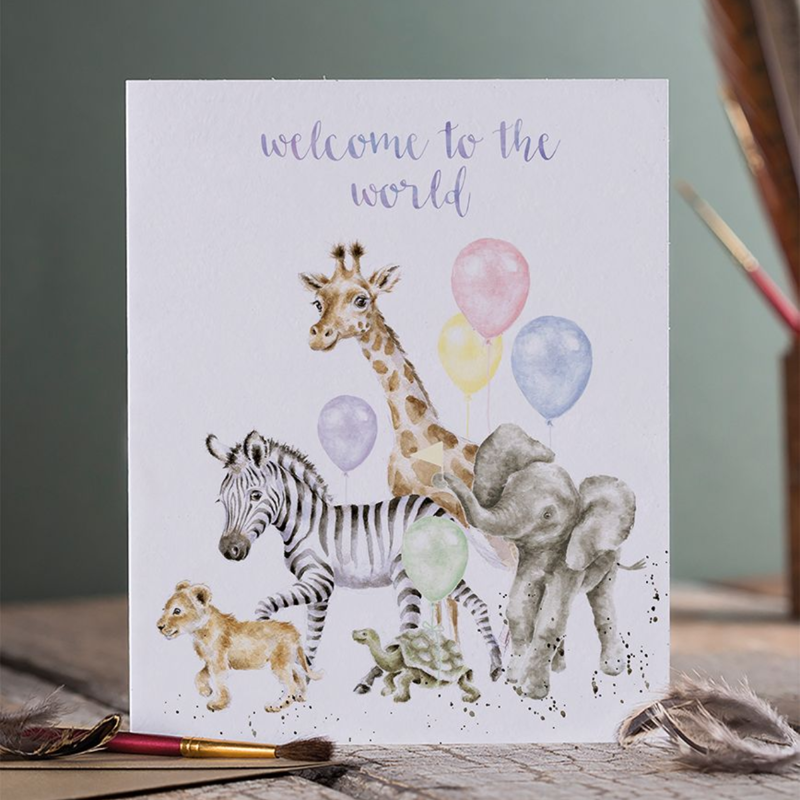 Wrendale Designs 'Welcome To The World' Wild Animal New Baby Card-1