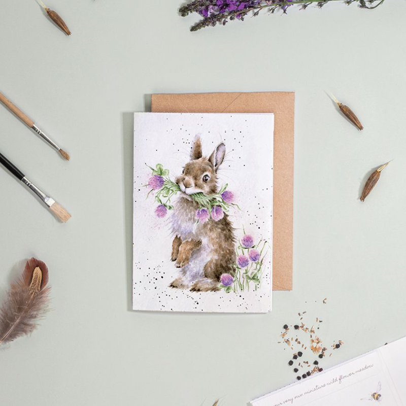 Wrendale Designs 'Head Clover Heels' Rabbit Seed Card-1