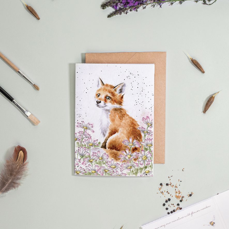 Wrendale Designs 'Make My Daisy' Fox Seed Card-1
