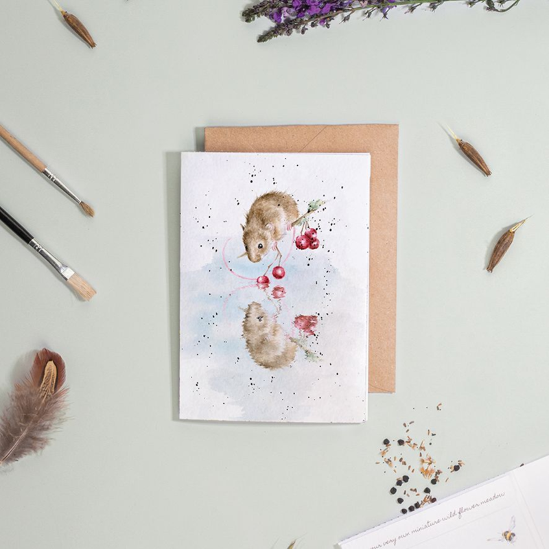Wrendale Designs 'The Berry Best' Mouse Seed Card-1