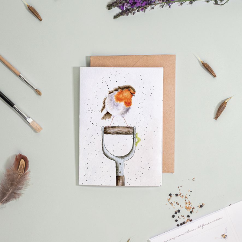 Wrendale Designs 'The Gardener's Friend' Robin Seed Card-1