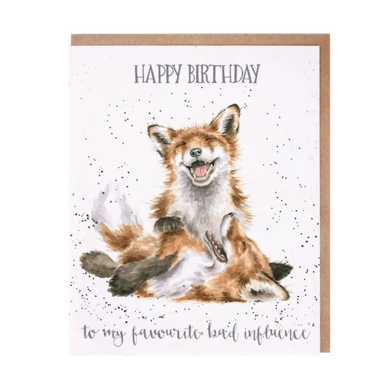 Wrendale Designs 'Favourite Bad Influence' Fox Birthday Card