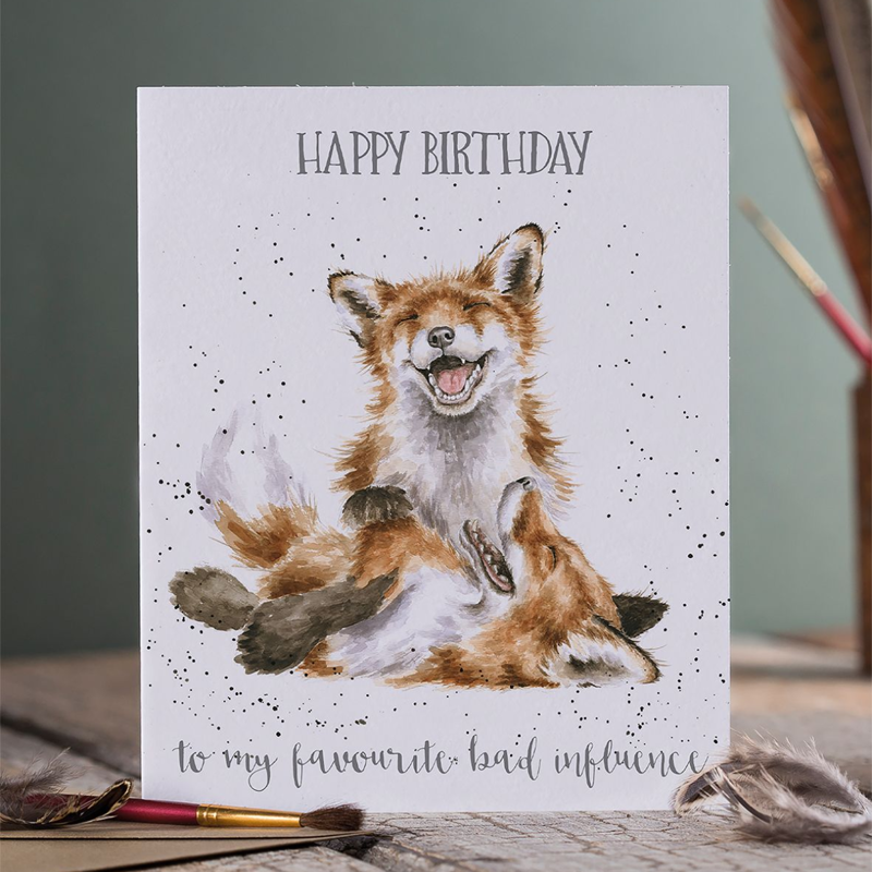 Wrendale Designs 'Favourite Bad Influence' Fox Birthday Card-1
