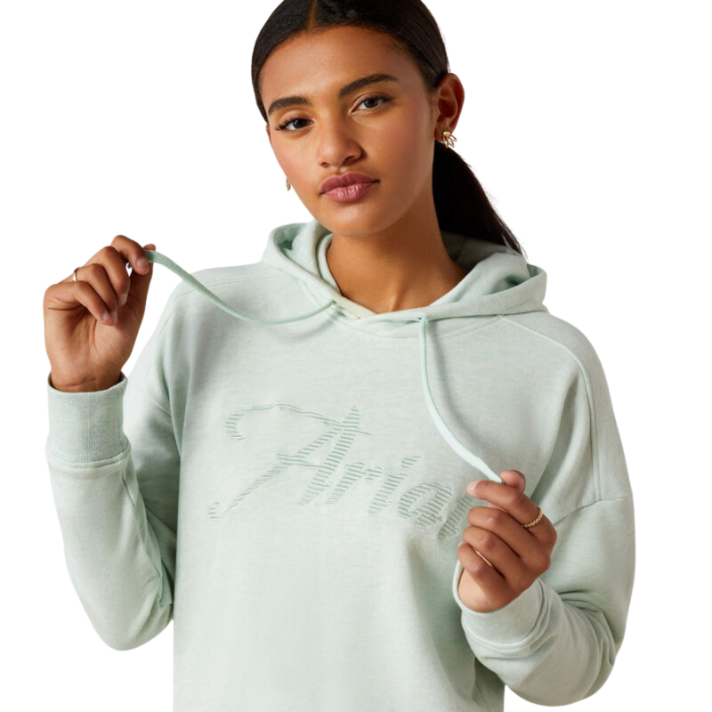 Ariat Women's Just Hoodie - Beach Glass Heather-2