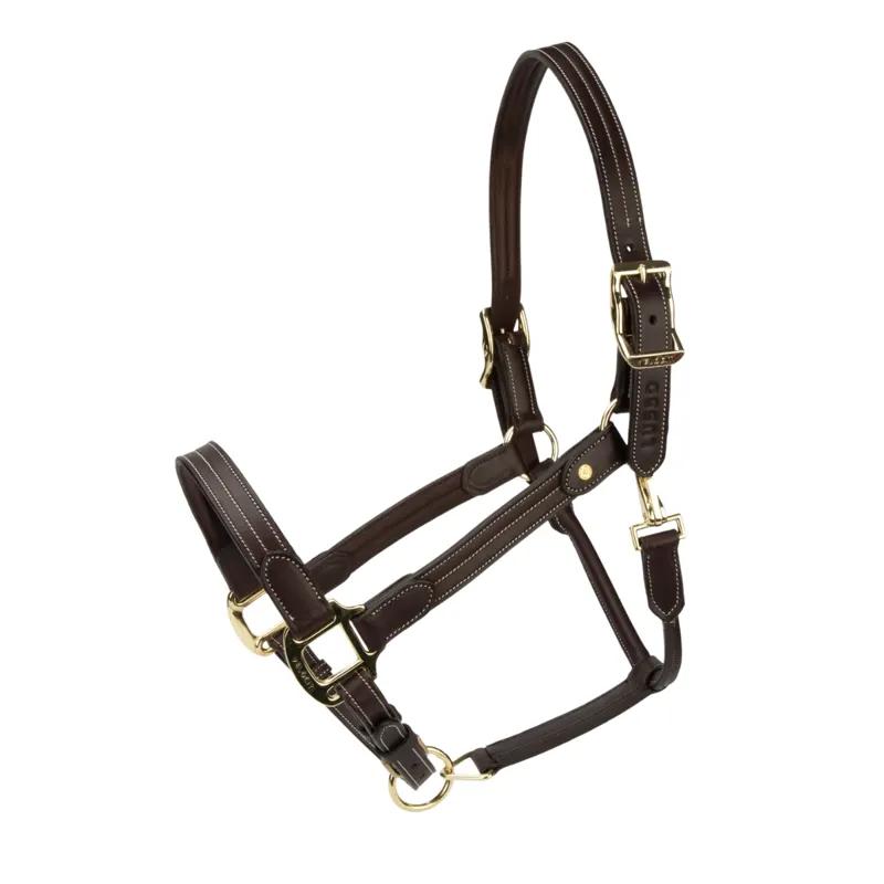 Shires Velociti Lusso Girona Leather Headcollar - Havana