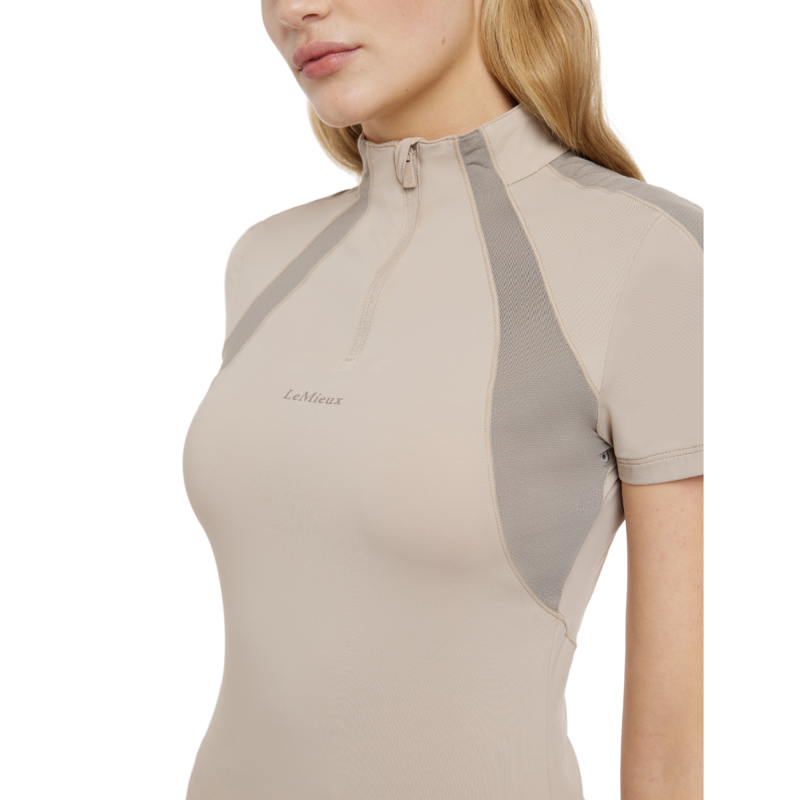 LeMieux Maria Mesh Short Sleeve Base Layer - Almond-2