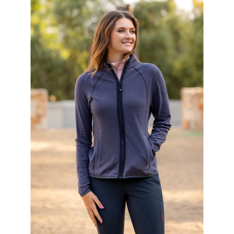 LeMieux Ladies Faye Fleece Zip Through - Dusk Blue-4